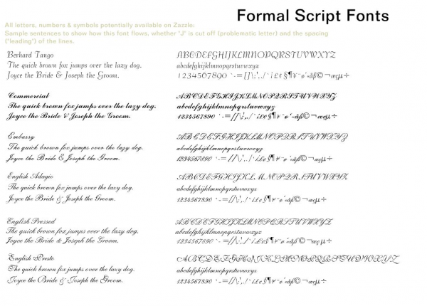 formal script fonts 1-6
