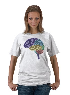 brain tshirt on model