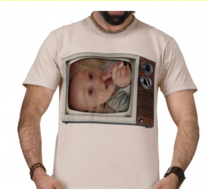 Zazzle instant photo of baby on TV filter